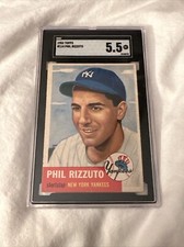 1953 Topps #114 Phil Rizzuto, New York Yankees HOF, SGC 5.5 EX+ centered