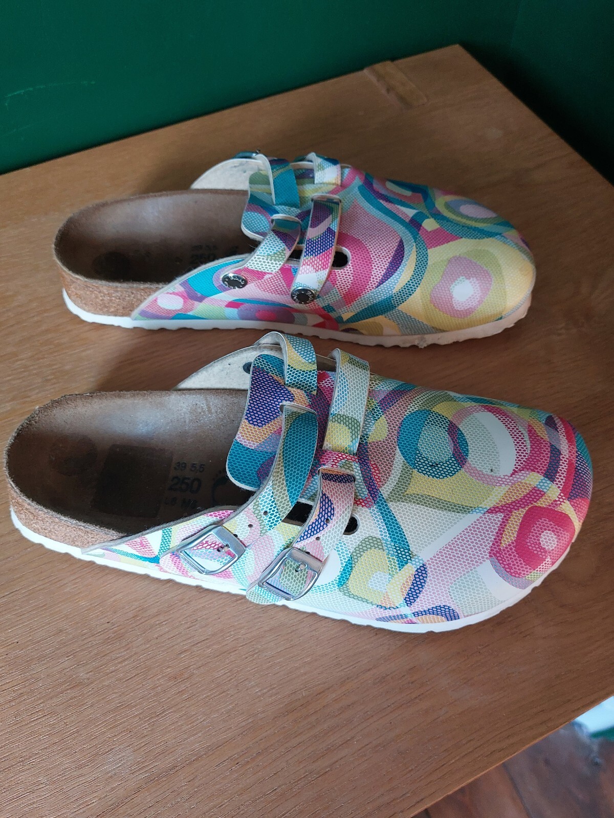 Birkenstock Birkis Boston Größe 5,5 / 39 mehrfarbig gemustert Sandalen schmale Passform