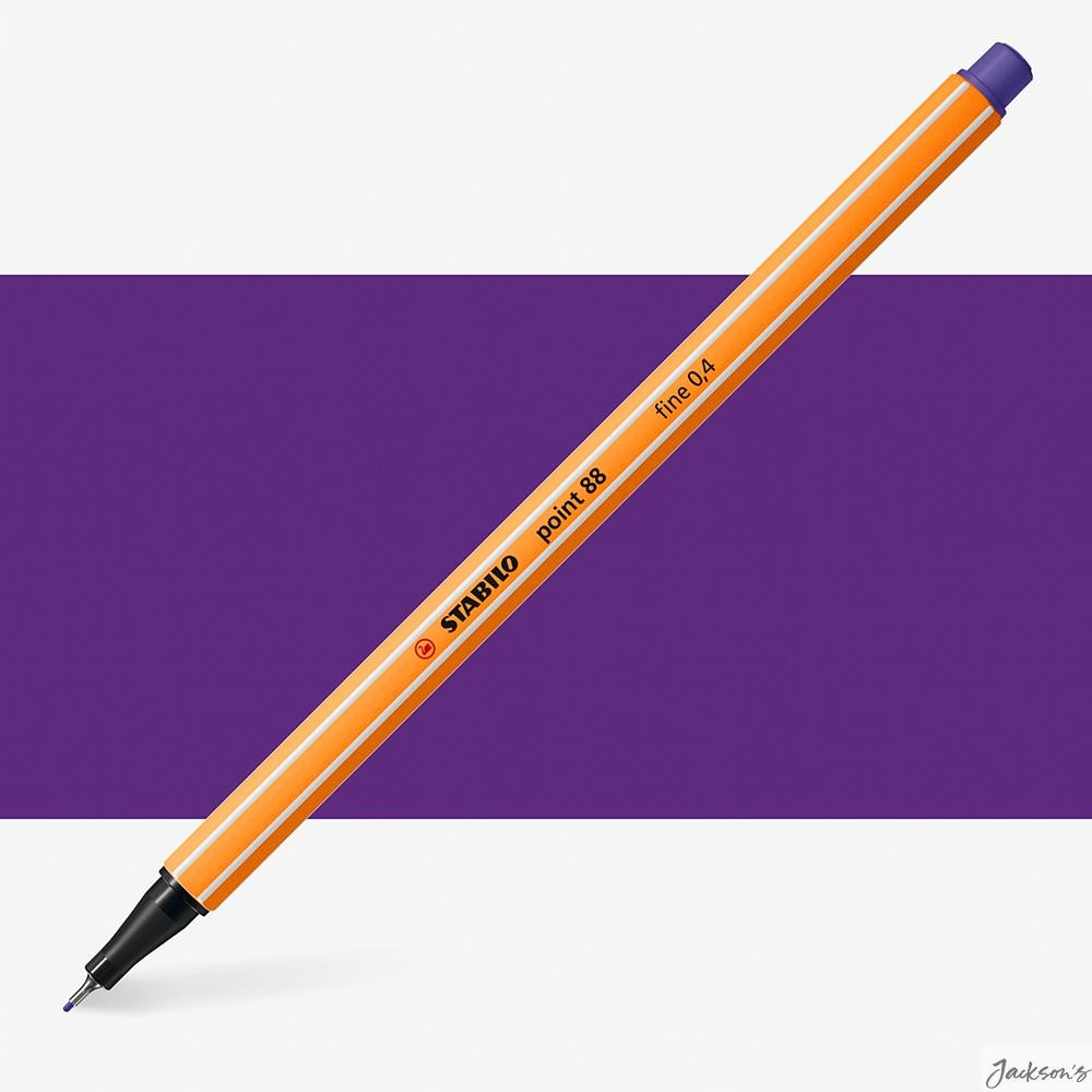 Stabilo Point 88 Fineliner Pen Metal Tip 0.4mm Violet For Writing Drawing