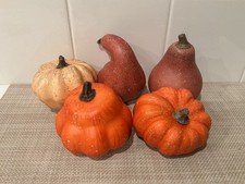 Mini Foam Pumpkins Thanksgiving Tabletop Decor Orange  Purple 5 Count NEW