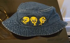 Tweety Bird Denim Bucket Hat Kids Size Sm/Med