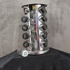 Stainless Steel Revolving Spice Rack Carousel w/ Glass Jars