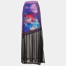 Versace Jeans Couture Maxirock schwarz Galaxy Print transparent M