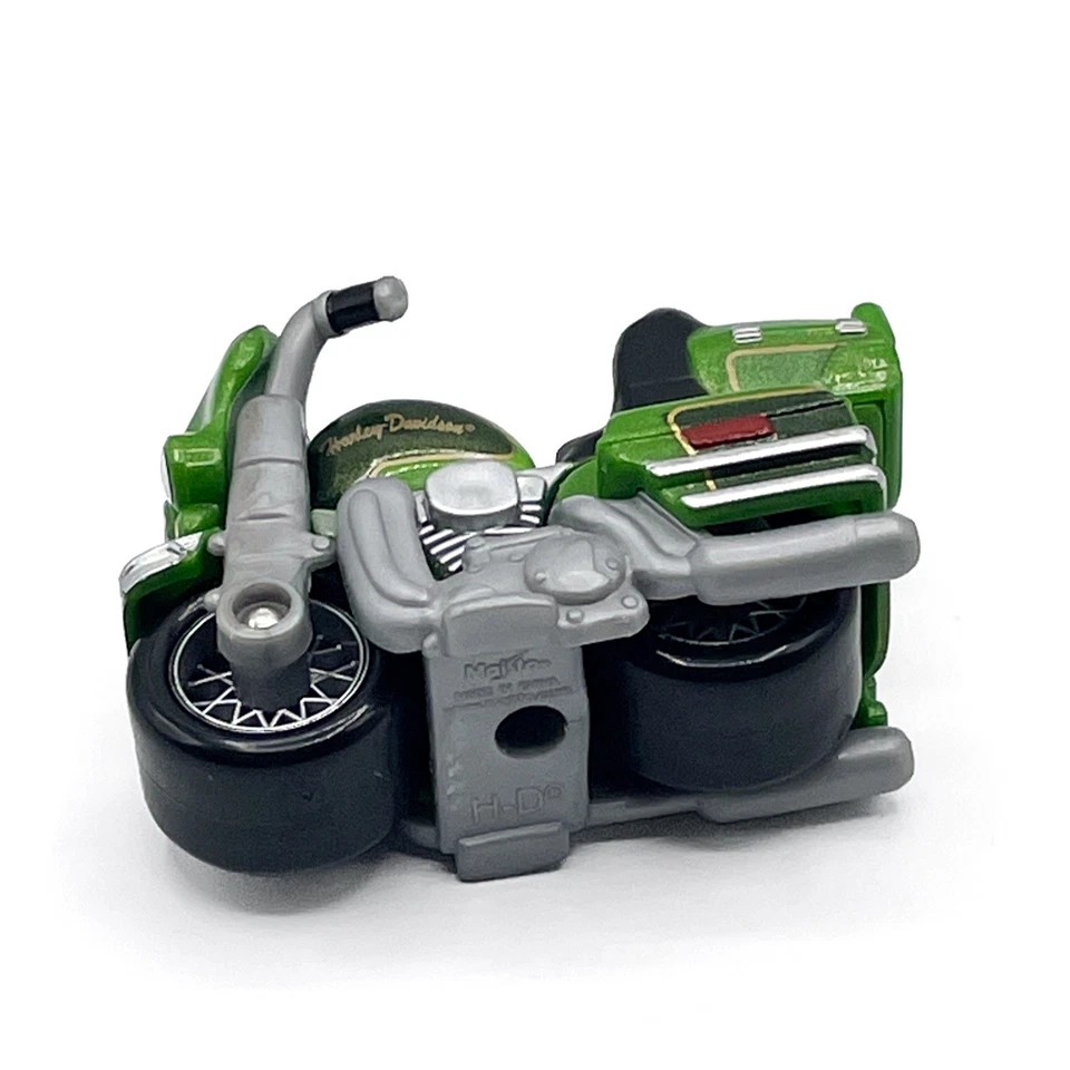 Maisto Harley Davidson 压铸自行车镇摩托车绿色快乐脸玩具 1: 64 — 第 4/4 张图片