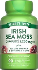 Irish Sea Moss Capsules  90 Count  Bladderwrack  Burdock by Nature's Truth
