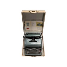 1960s Olivetti Underwood Studio 44 Portable Typewriter Teal w/Case Working thumbnail