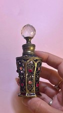10ml Perfume Bottle Empty Vintage Jeweled Decorative Crystal Vial Antique Style