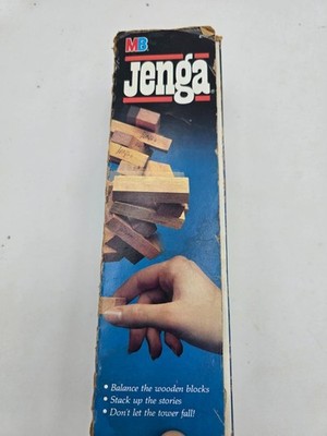 Vintage MB Jenga Wooden Block Game   50 of 54 Pieces   Missing 4   Original Box