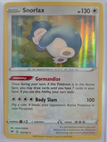 Snorlax 131/185 Holo Rare Vivid Voltage Pokemon NM