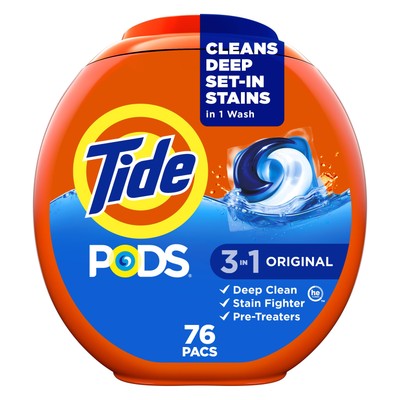 	Tide PODS Laundry Detergent Pacs Original Scent HE Compatible 76 Ct	
