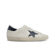 Golden Goose Superstar Beige Night Blue Heel Tab Sneakers