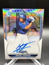 Miguel Tamares 2023 Bowman Chrome Autographs 1ST RC Silver 345/499 #CPA-MT Rays