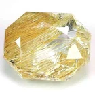 EXQUISITE GEM BRAZILIAN SILVER WHITE WITH GOLDEN RUTILE TOPAZ 4.9CT - FANCY OVAL
