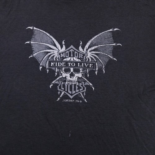 1980s Harley Davidson Skull Wings XL Pre 3D Emblem Bat T Shirt RARE! Vintage - Bild 2 von 11