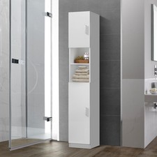 Armadietto verticale mobile alto con 2 porte da bagno ca. 30x190x25 cm bianco