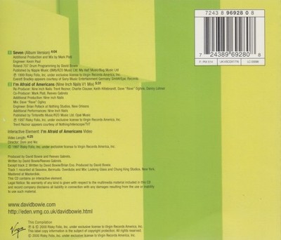 David Bowie: Seven / I'm Afraid Americans 3-Track MUSIC AUDIO CD Nine Inch Nails