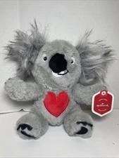 Hallmark Wacky Koala Bear Plush Heart Gray Valentine's Day 8" Stuffed Animal