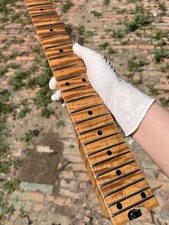 AAAA Floyd nut 24fret Roasted flame Maple Electric Guitar Neck Wheel truss Satin