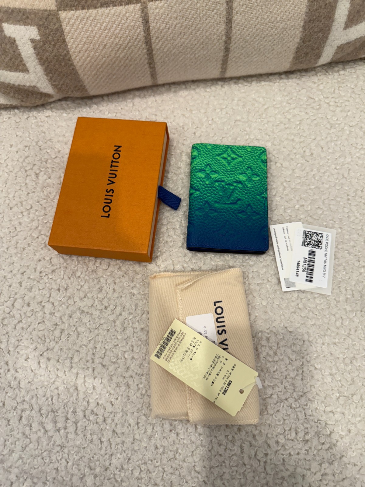 Louis Vuitton Virgil Abloh Pocket Organizer Taurillon Illusion Blue/Green