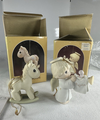 Precious Moments  Rejoice O Earth and Rocking Horse Ornaments