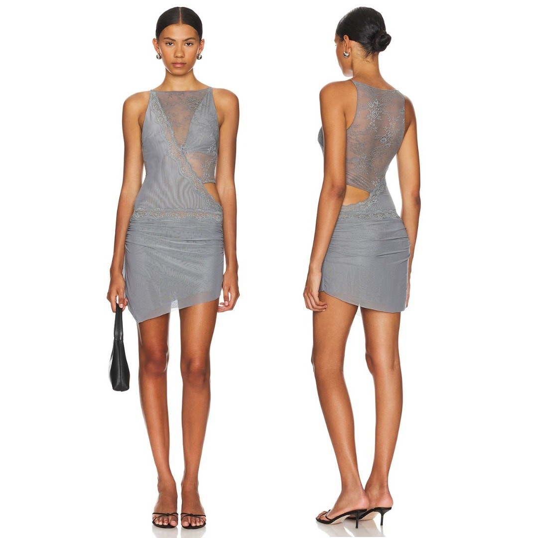 Bec + Bridge Amoras Mini Vestido Floral Encaje Fiesta Sexy Grabado Festival Talla 2