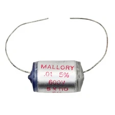 2x - 0.01uf / 10nf @ 600v 5% Mallory SX Series (Audio Film/Foil) Polystyrene Cap