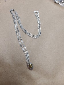 Authentic Sterling Silver 24" Chain With Gold Plated Buddha Pendant