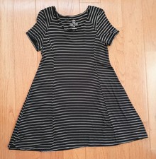 Decree Women T Shirt Striped Dress, Used, Size M, Black & White
