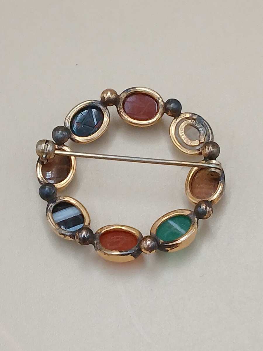 希少　【vintage 】GG stone gold broach Vintage 1/20 12K GF Gold Filled Gemstone Brooch | eBay
