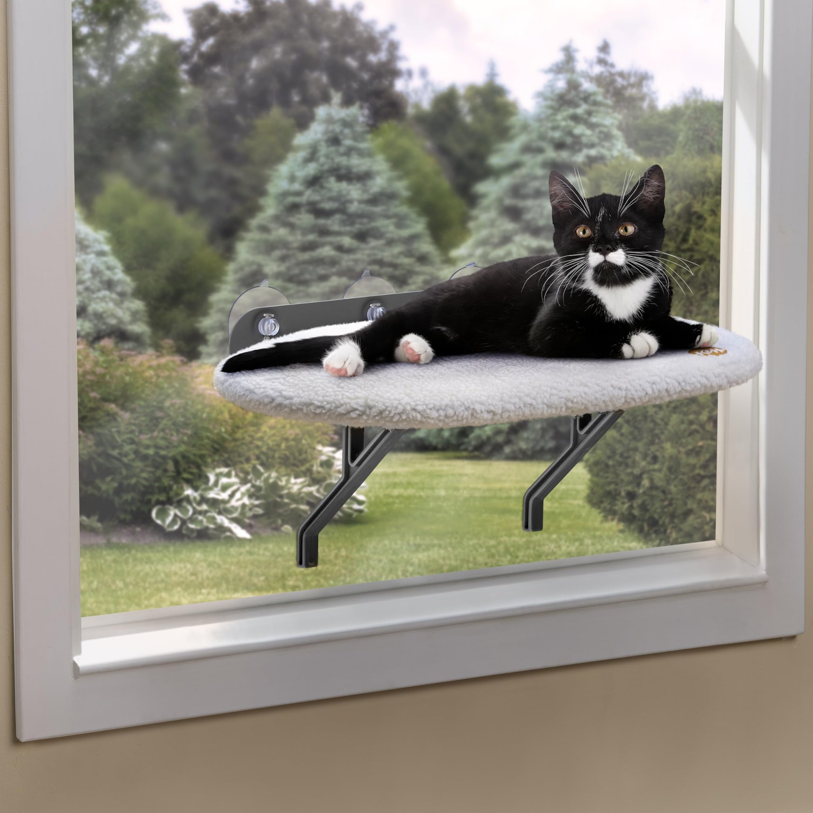 K&H Cat Window Perch, Universal Mount Bed for Large Cats - 24x14in ...