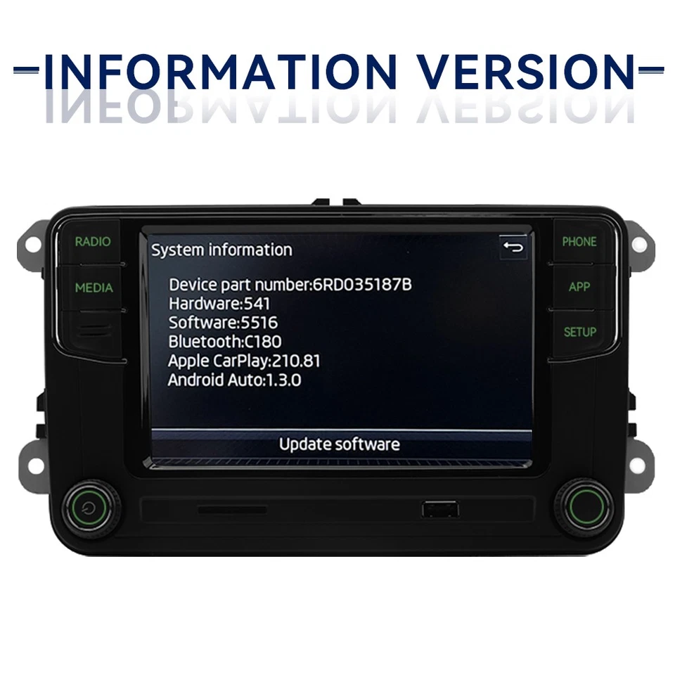 NONAME RCD360PRO 187B Green Light CarPlay Android Auto Car Radio For VW SKODA - Bild 4 von 4