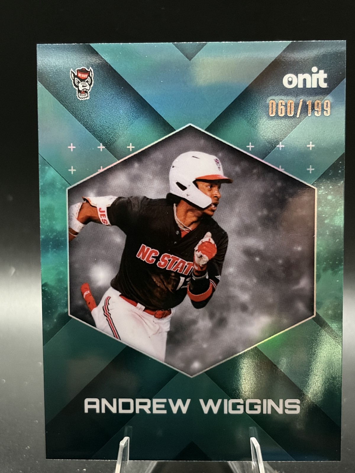 #43 Andrew Wiggins 2026 ONIT Athlete Gravity Teal #/199