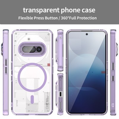 For Nothing Phone (3a), Phone Case Crystal Clear Acrylic Wireless Charge Cover