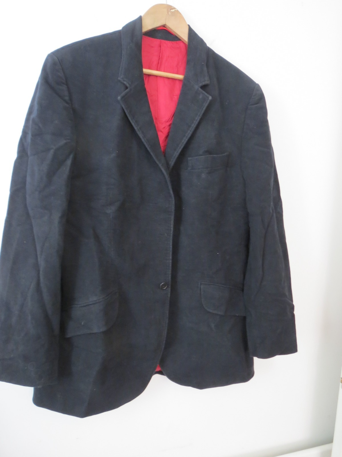 FILA Giacca blazer Hackett blu navy moleskin cotone UK 44 Savile Row London