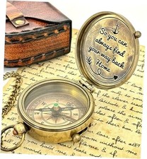 Brass Compass - So You can Always find Your Way Back Home - Engraved Compass -