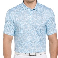 Ben Hogan Polo Shirt Big Men's 2XL White Blue Floral Performance Casual Golf