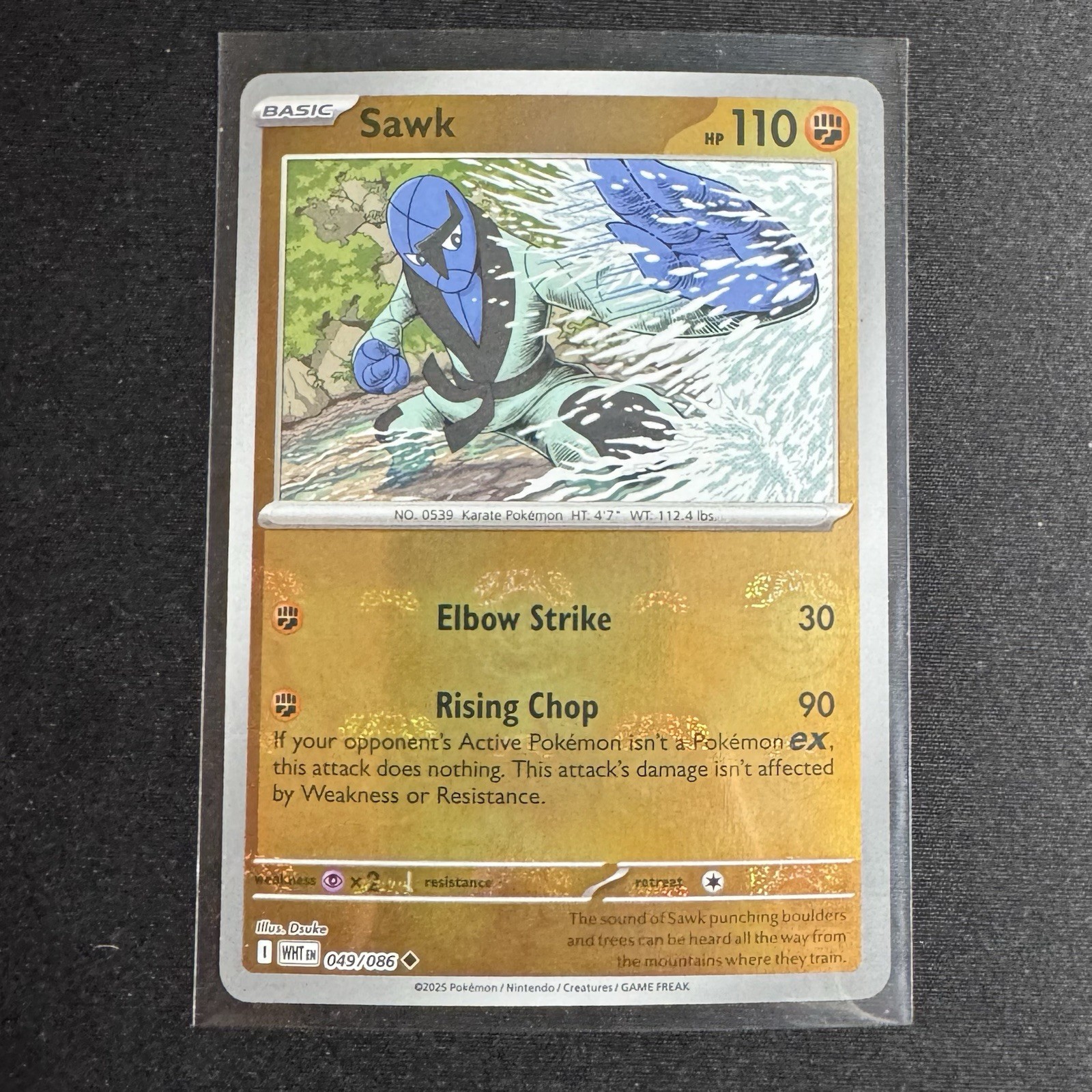 Sawk (Master Ball Pattern) 049/086 Sv: White Flare Holo 2025 Pokemon Card NM