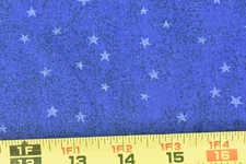 By 1/2 Yd, Vintage, Blue Stars on Royal-Blue Quilt Cotton, V588