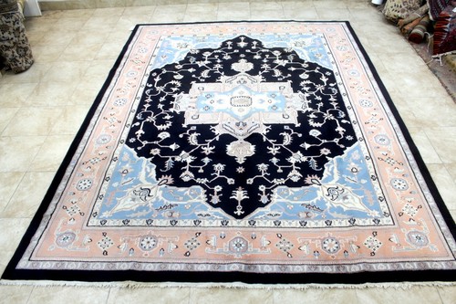 9X12 EXQUISITE VINTAGE HAND KNOTTED VEGETABLE DYE HERIZZ SERAPI TURKISH WOOL RUG