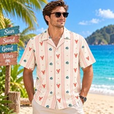 Lobster Fish Print Shirt Men, Women Nautical Coastal Hawaiian Beach Summer