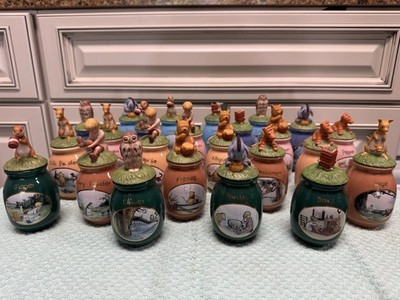 Rare Complete 24 Piece Collectable Disney Winnie the Pooh Spice Jar Set  