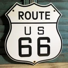 VINTAGE U.S. US ROUTE 66 PORCELAIN 13” HIGHWAY ROAD SIGN AZ, CA, KS, IL, TX, NM