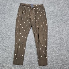 Polo Ralph Lauren Long Johns Mens Medium Brown Pony Logo Thermal Pajama Pants