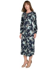 Tommy Hilfiger Women's Posey Paisley Jersey Dress - Sky Captain Multi - 14
