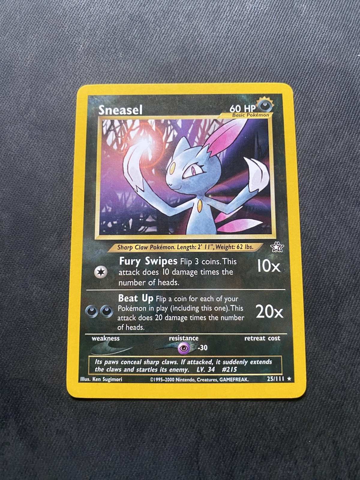 Pokémon Sneasel 25/111 Neo Genesis 2000 60HP Rare Regular Basic