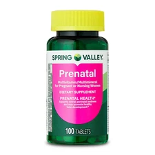 Spring Valley Prenatal Multivitamin Pregnant Women Dietary Supplement, 100 Count