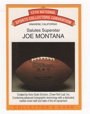 1991 12th National Sports Collectors Joe Montana Convention 1of4  nrmt free ship