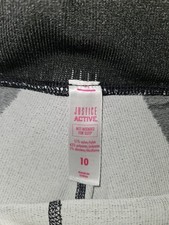 Justice Active Girls Leggings Size 10 Black And Gray