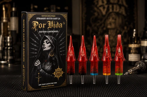 Por Vida LA Tattoo Needle Cartridges Sample Box 3RL , 7RL, 7RS, 9M & 9CM - product listing photo