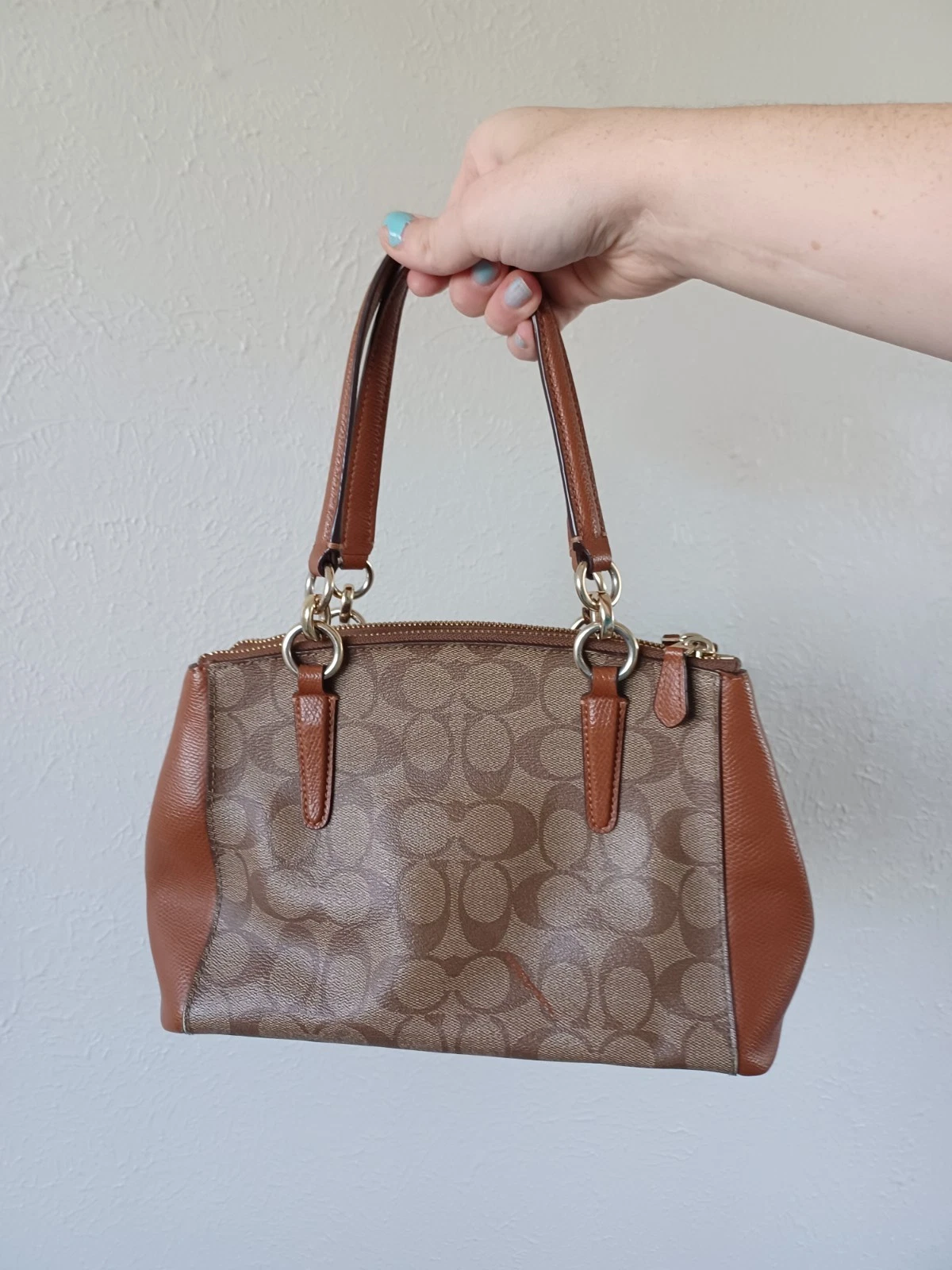 Borsa a tracolla Coach in pelle con logo firmato piccola Christie 10" × 7" × 3"
